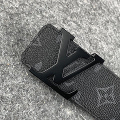 Louis Vuitton LV Belt Women Initiales 40mm Reversible Black Leather & Monogram | 85CM (Copy)
