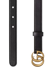 Gucci GG Marmont Ladies Thin Belt, Black